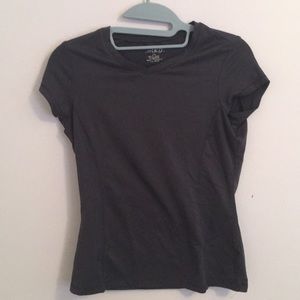Charcoal V-Neck Workout Top